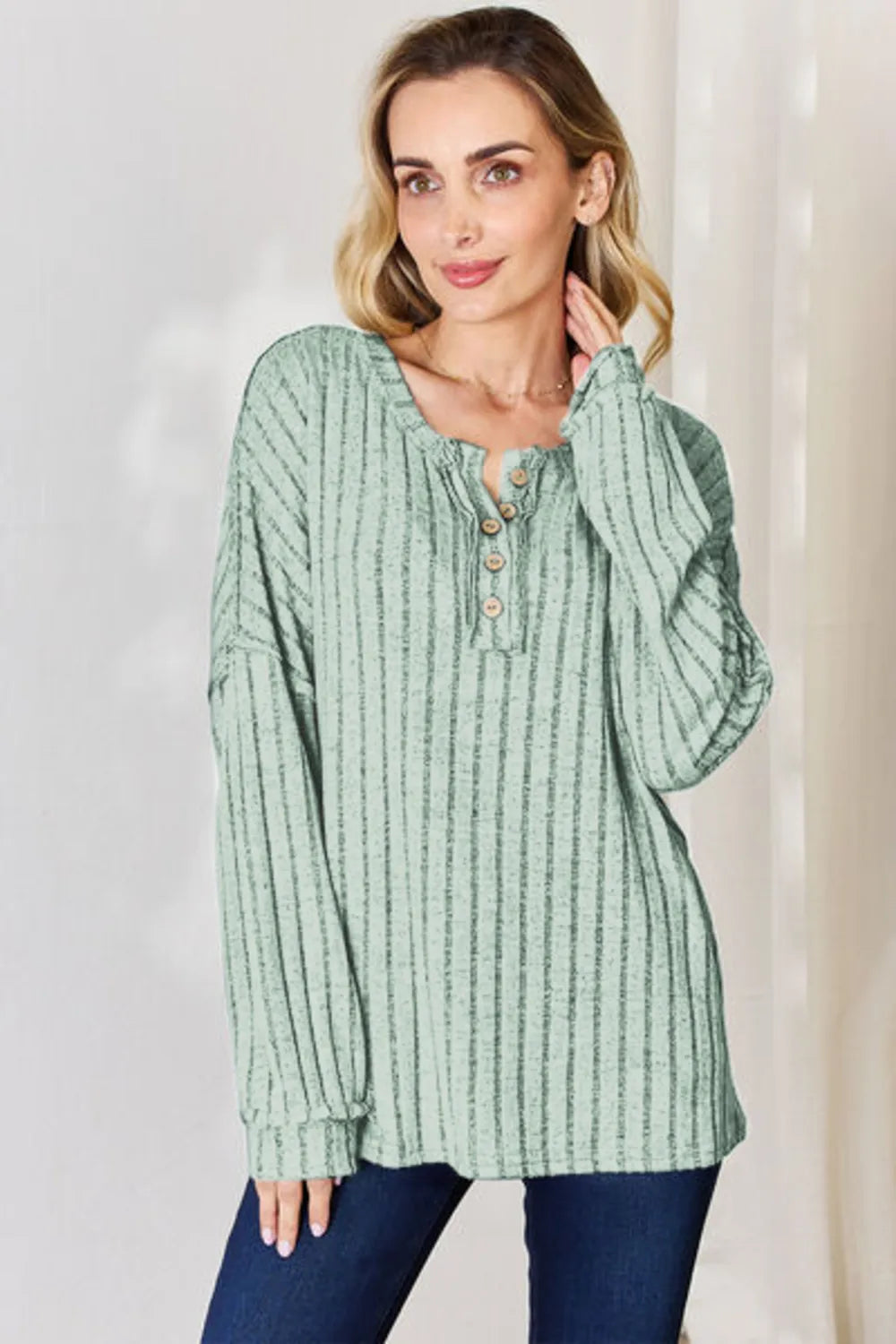 basic-bae-full-size-ribbed-half-button-long-sleeve-t-shirt image 30