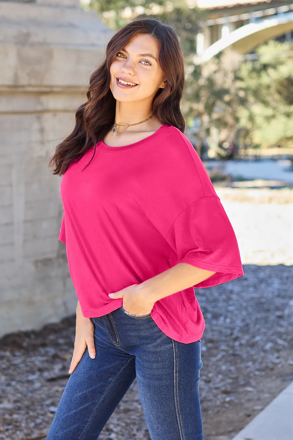 basic-bae-full-size-round-neck-drop-shoulder-t-shirt image 2