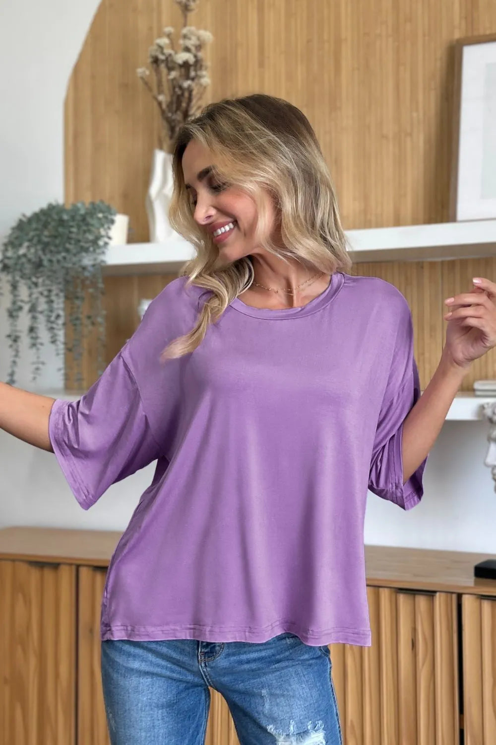 basic-bae-bamboo-full-size-round-neck-drop-shoulder-t-shirt image 7