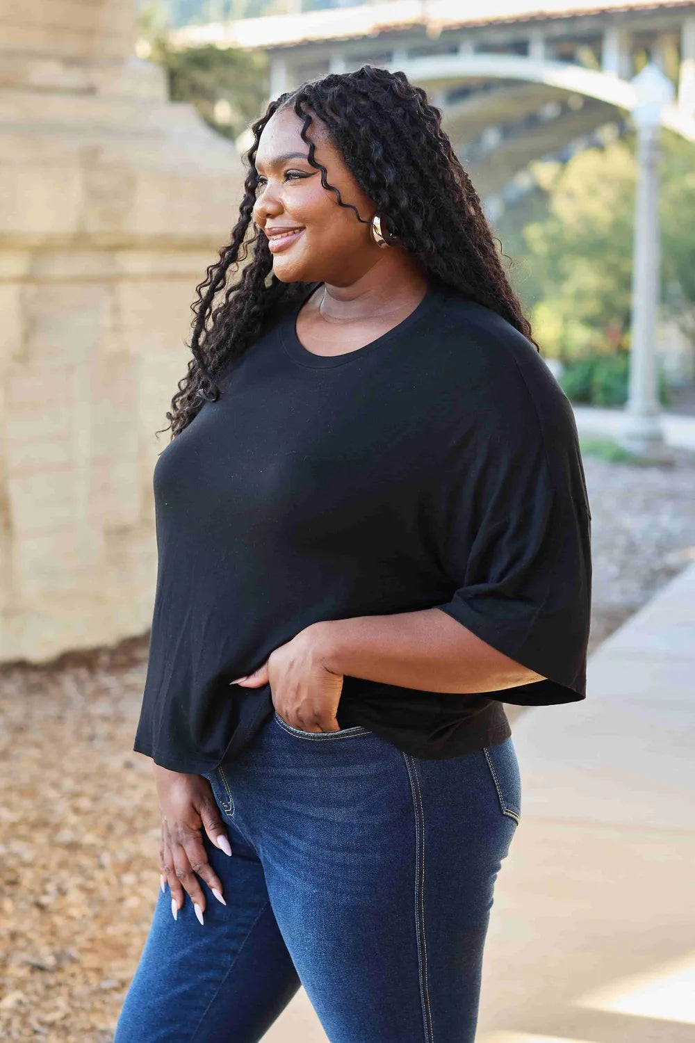 basic-bae-full-size-round-neck-drop-shoulder-t-shirt image 8