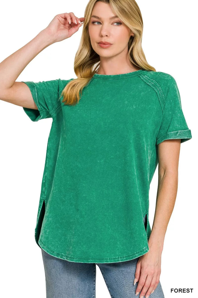 zenana-french-terry-washed-curved-hem-top-5 image 1
