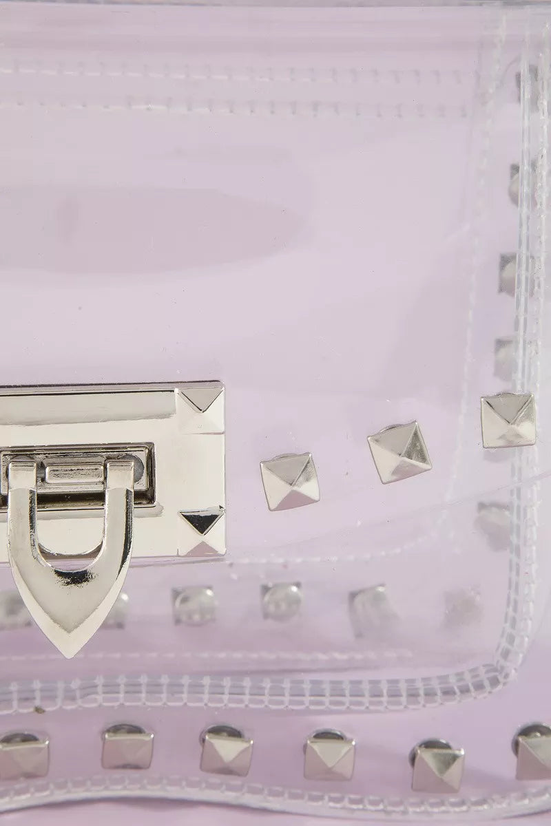 fame-clear-studded-crossbody-stadium-bag-with-chain-strap 4