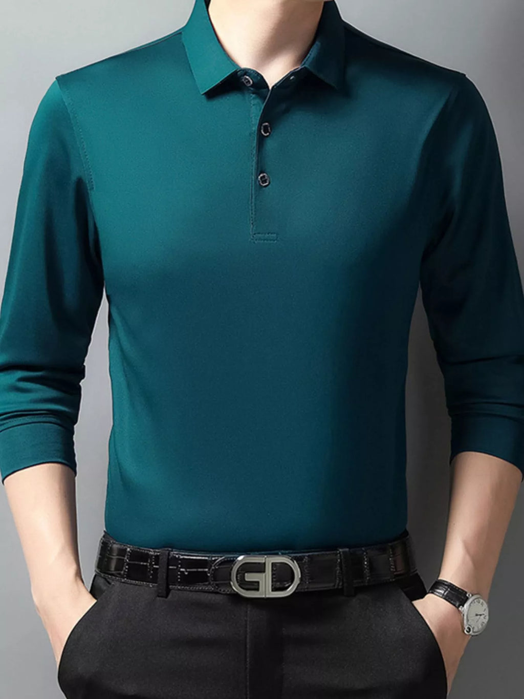 Men's Plus Size Long Sleeve Classic Fit Polo | Tampa Bay Discounts