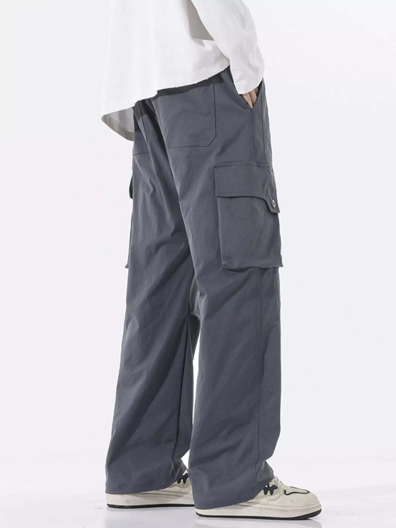 Men's Full Size Loose Fit Multi-Pocket Cargo Pants Plus Size | Tampa Bay Discounts