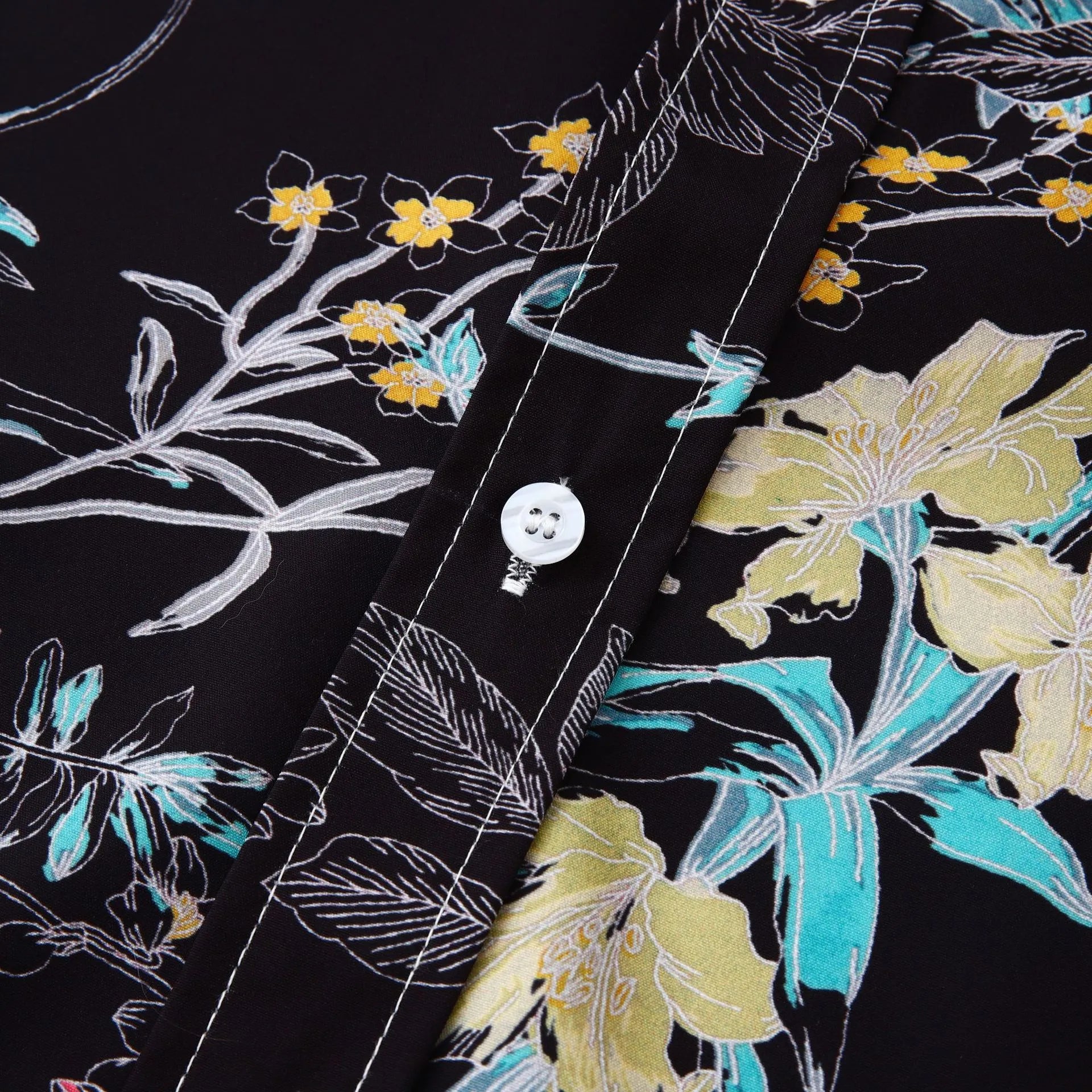 Men's Plus Size Floral Print Short Sleeve Button Down Casual Shirt | Tampa Bay Discounts