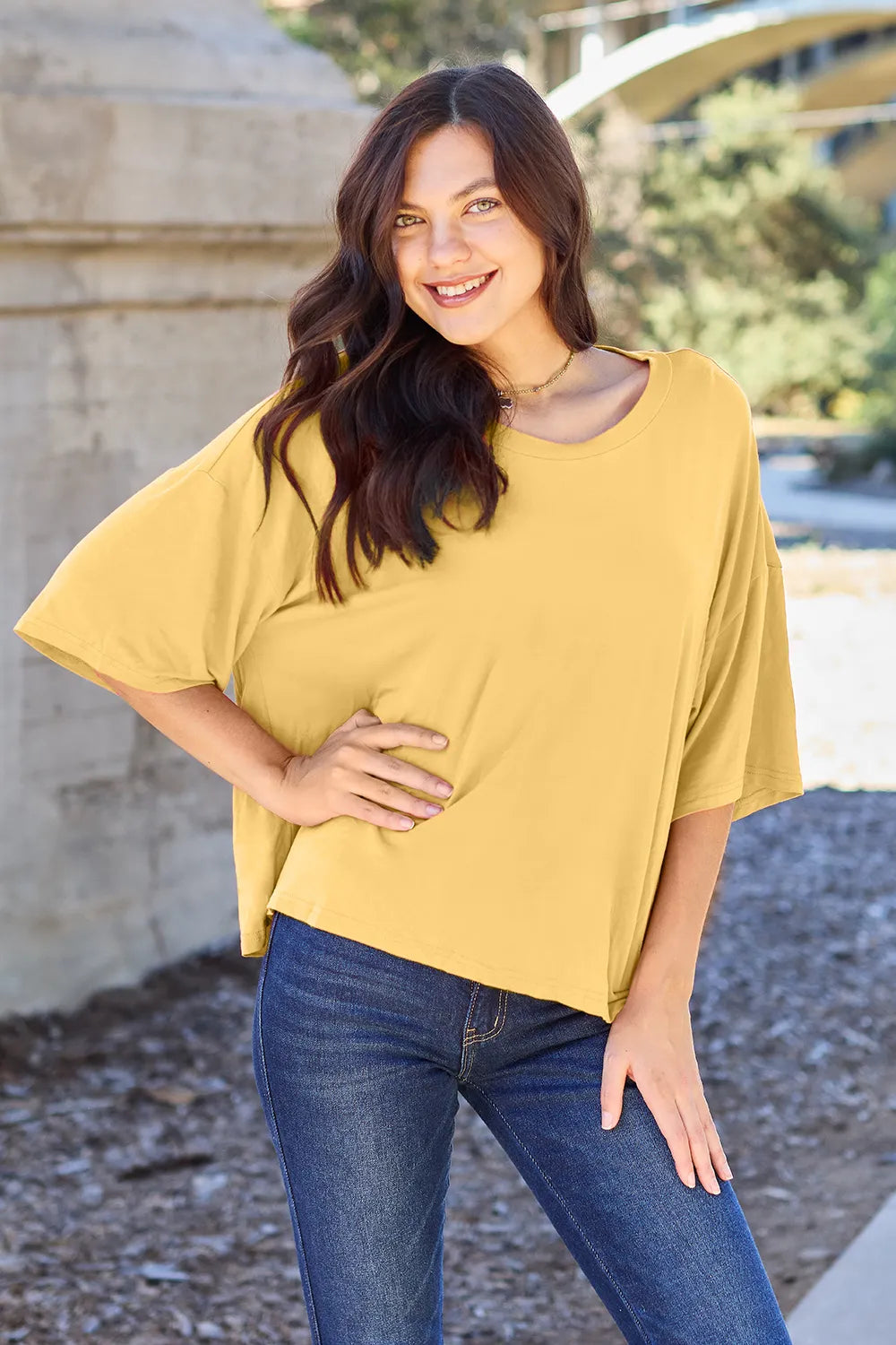basic-bae-bamboo-full-size-round-neck-drop-shoulder-t-shirt image 16