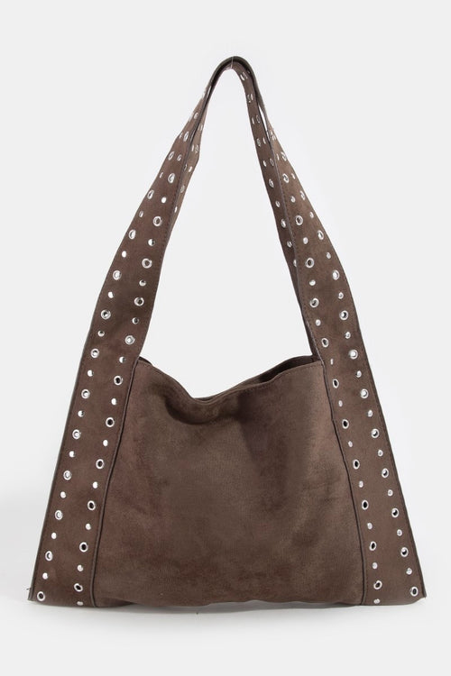 fame-grommet-strap-suede-shoulder-bag 2
