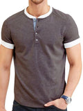 Men's Contrast Trim Henley Top | Tampa Bay Discounts