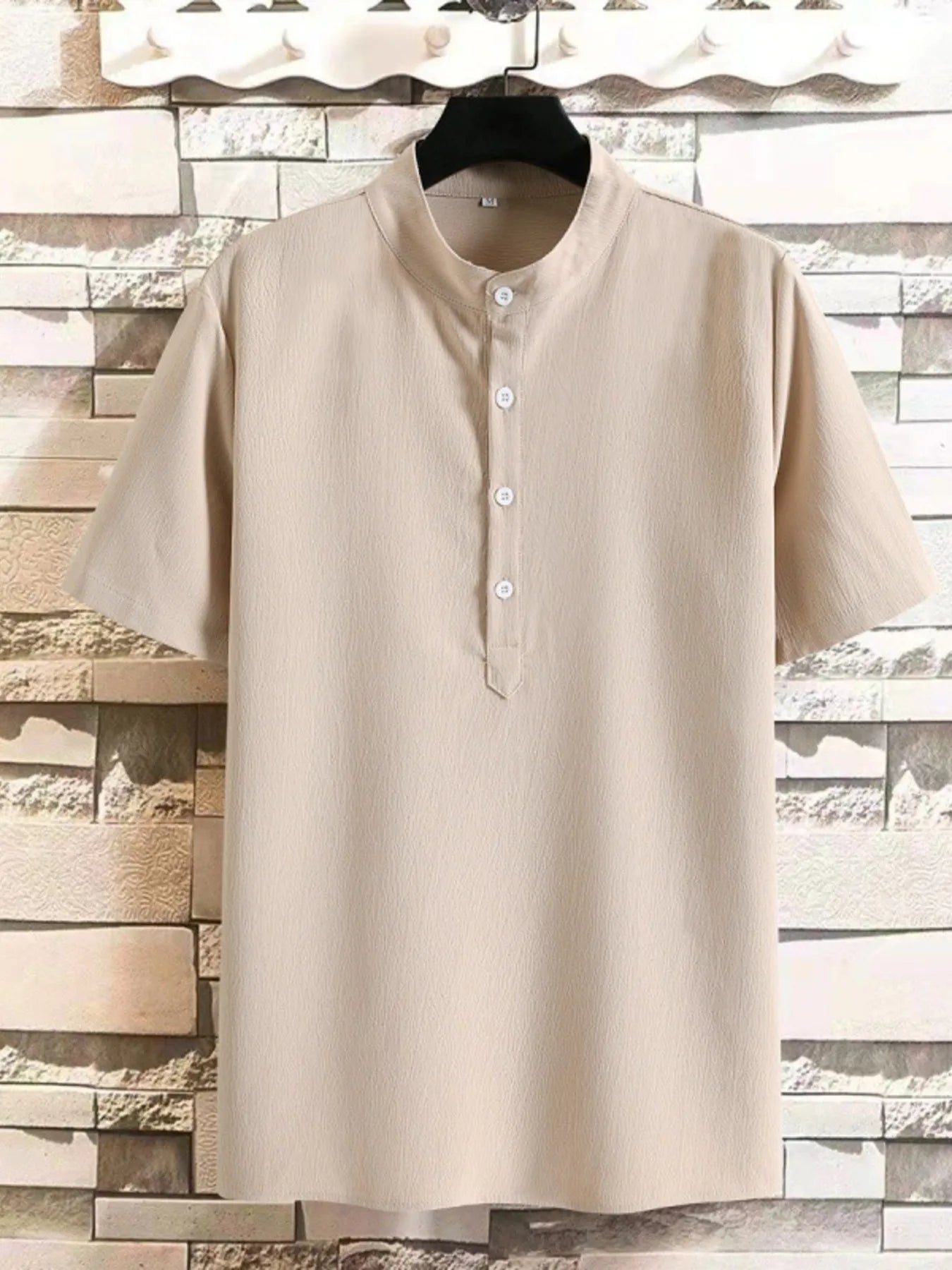 Men's Plus Size Button Detail Short Sleeve Blouse | Tampa Bay Discounts