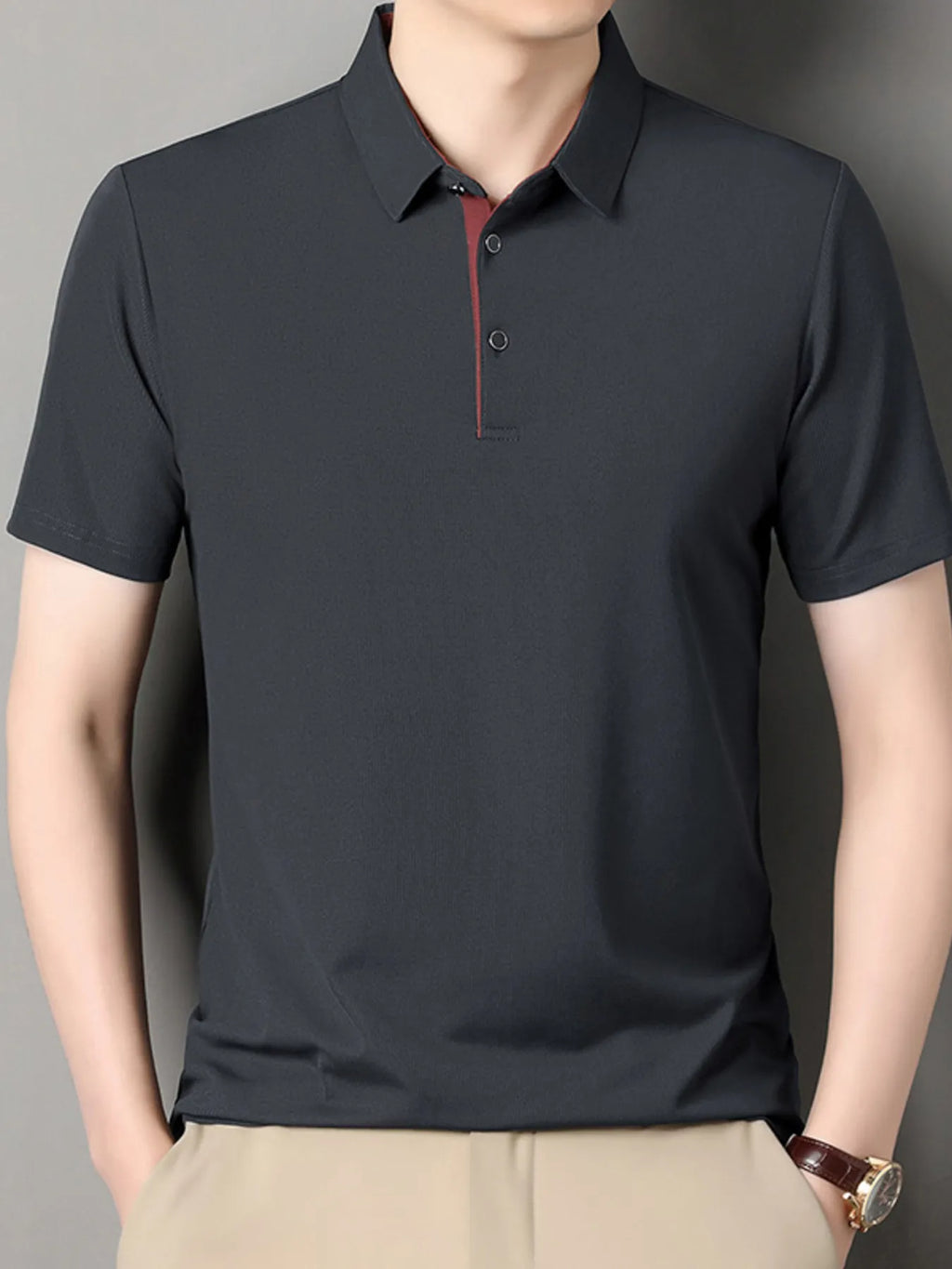 Men's Plus Size Button Detail Short Sleeve Polo | Tampa Bay Discounts