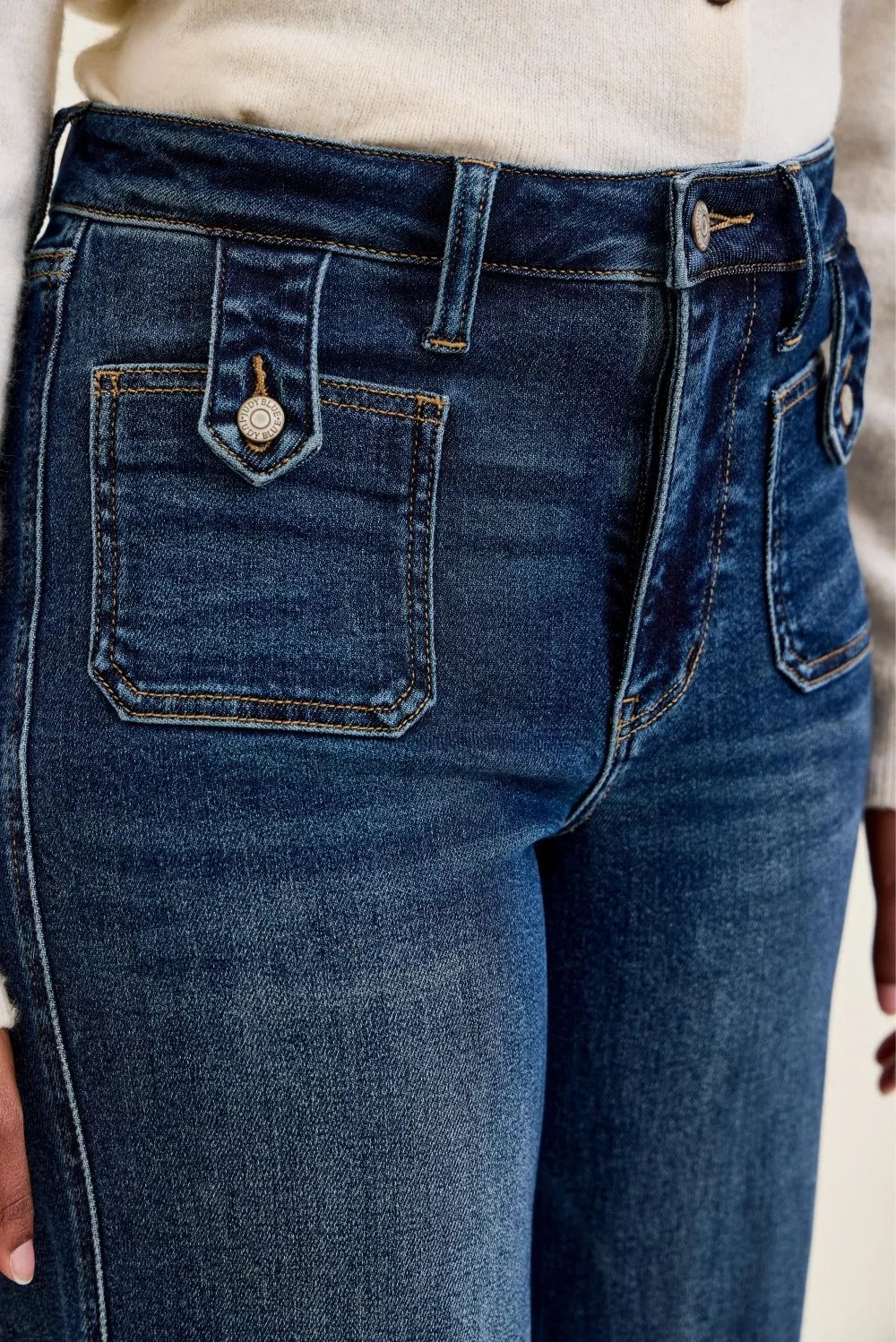 judy-blue-high-waist-lux-retro-wide-jeans-with-front-patch-tab-closure-dk-fade-indigo Image 5