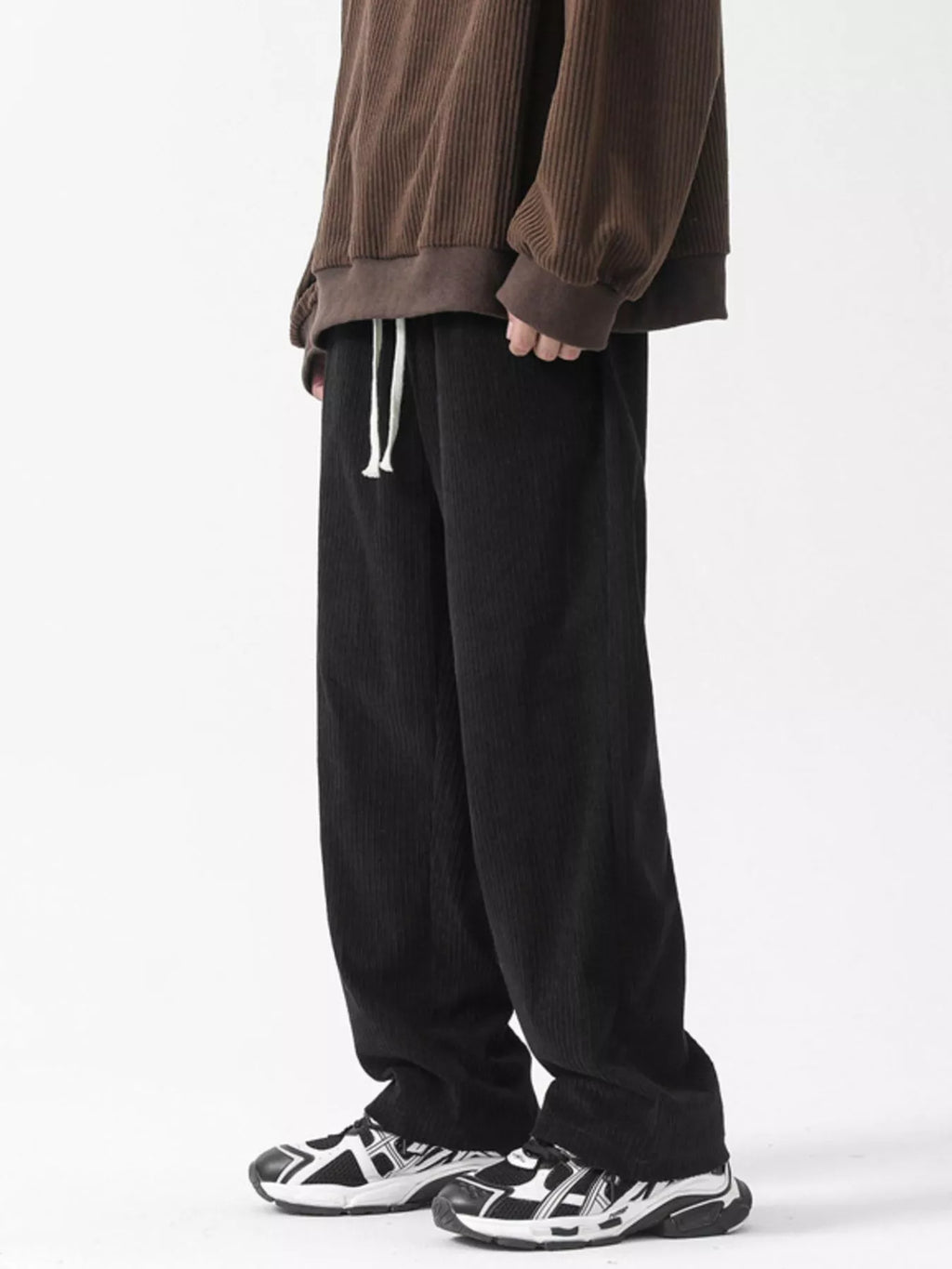 Men's Full Size Drawstring Wide Leg Corduroy Pants Plus Size | Tampa Bay Discounts