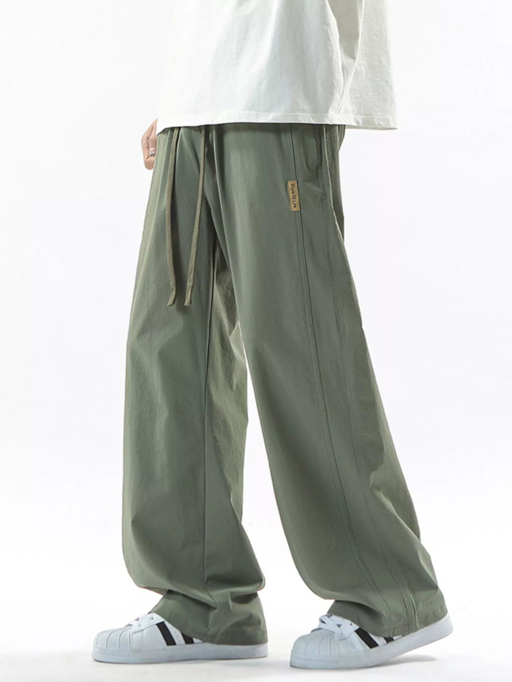 Men's Full Size Loose Fit Drawstring Wide Leg Pants Plus Size | Tampa Bay Discounts