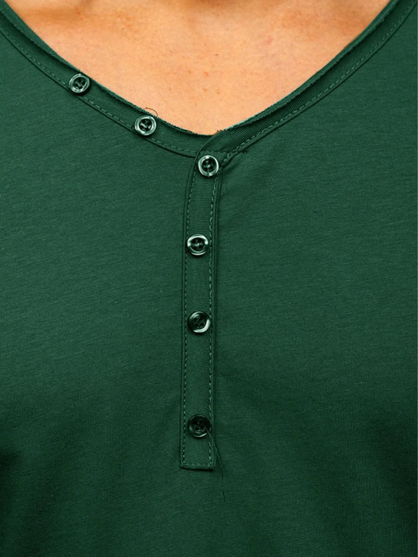Men's V-Neck Henley Polo T-Shirt | Tampa Bay Discounts