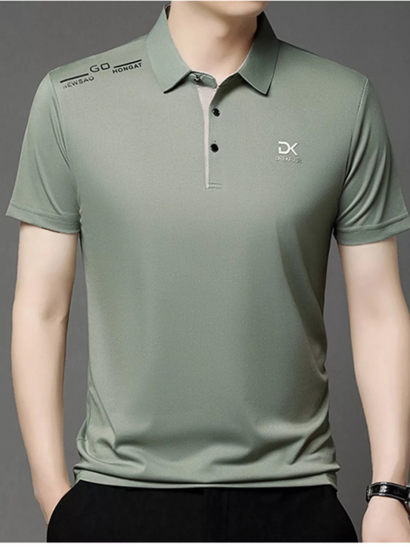 Men's Plus Size Button Detail Short Sleeve Polo | Tampa Bay Discounts