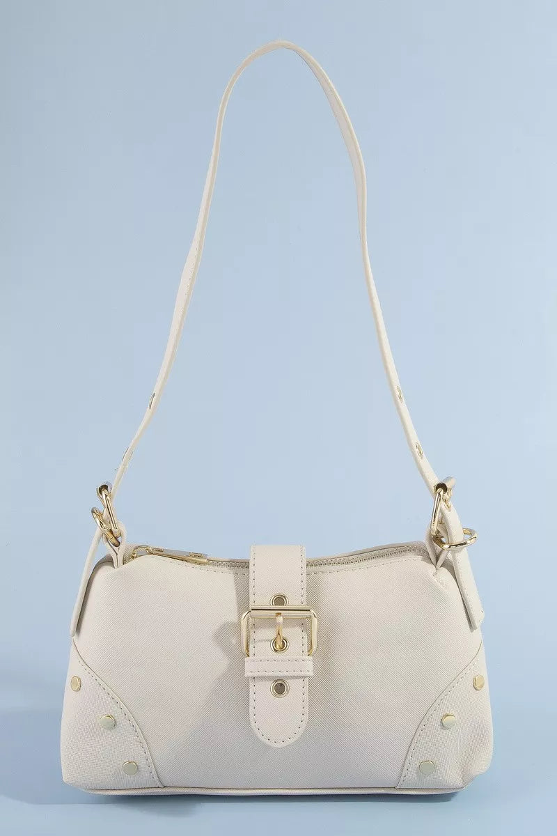 fame-studded-saffiano-buckle-strap-shoulder-bag 7