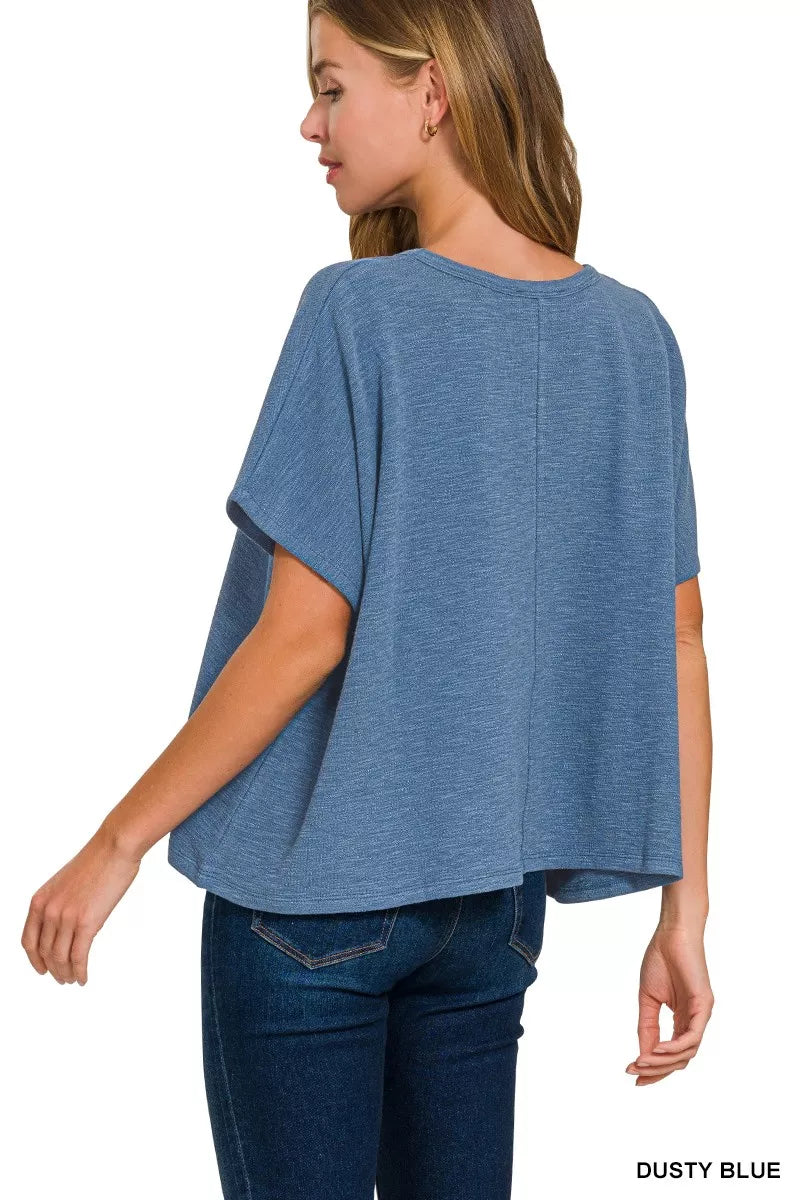 zenana-cotton-slub-oversized-tee image 2