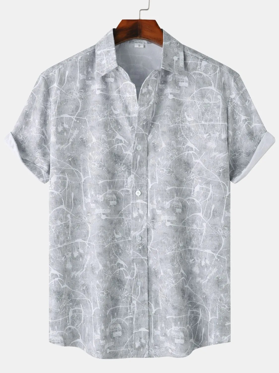 Men's Printed Short Sleeve Button Down Shirt | Tampa Bay Discounts