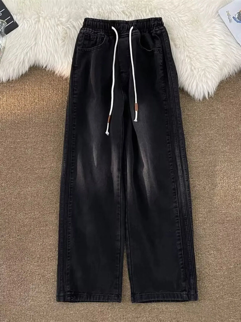 Men's Full Size Wash Wide Leg Pants Plus Size | Tampa Bay Discounts