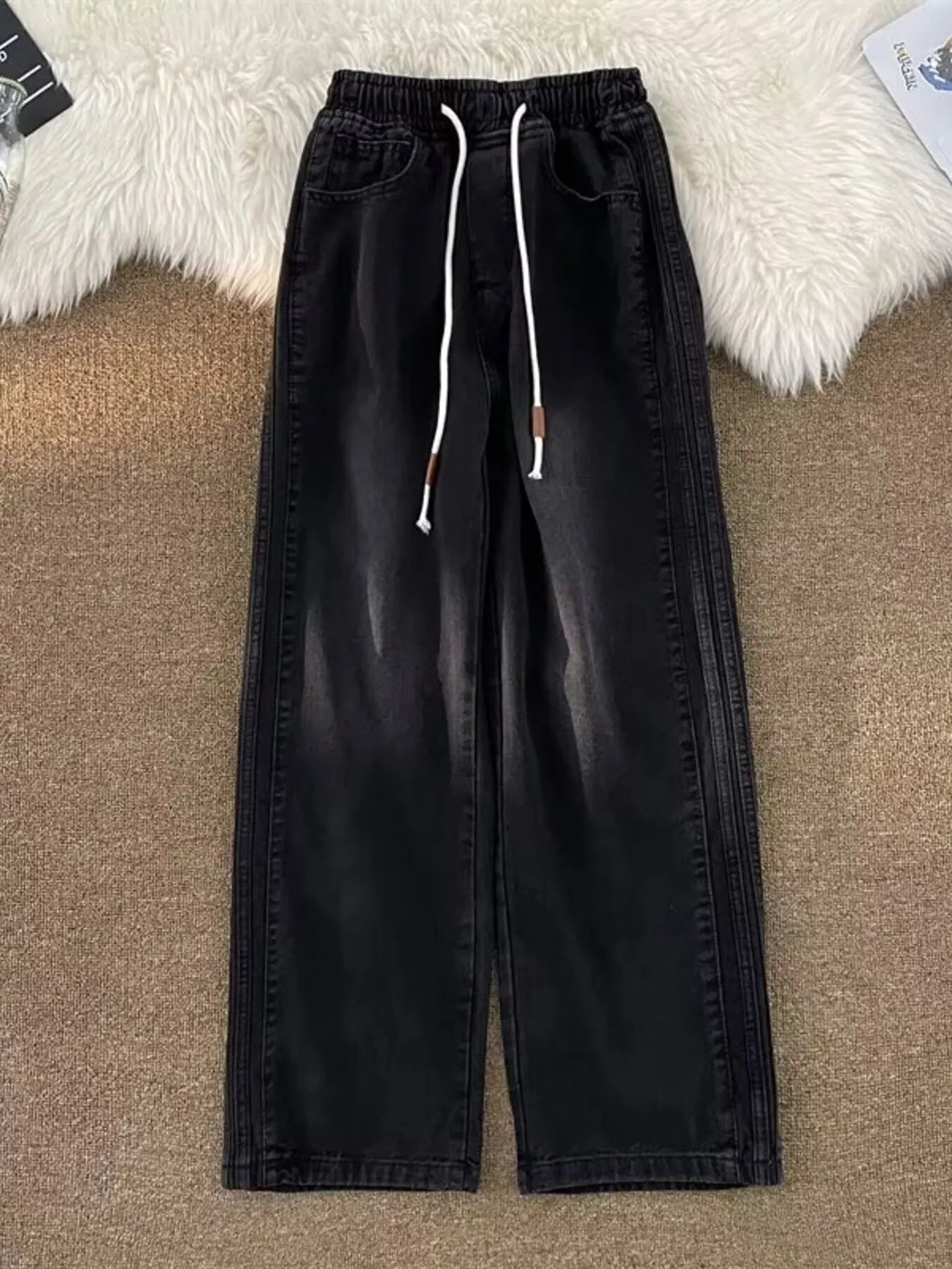 Men's Full Size Wash Wide Leg Pants Plus Size | Tampa Bay Discounts