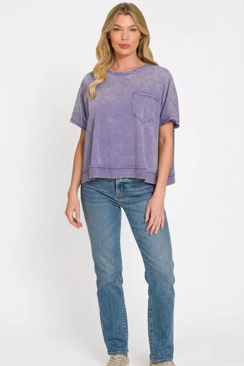 zenana-acid-washed-round-neck-short-sleeve-oversized-t-shirt-2 image 3