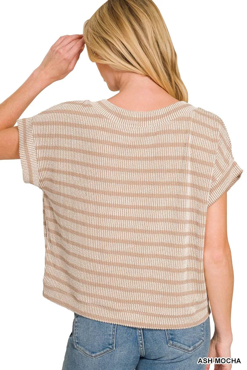zenana-raised-rib-striped-top image 4