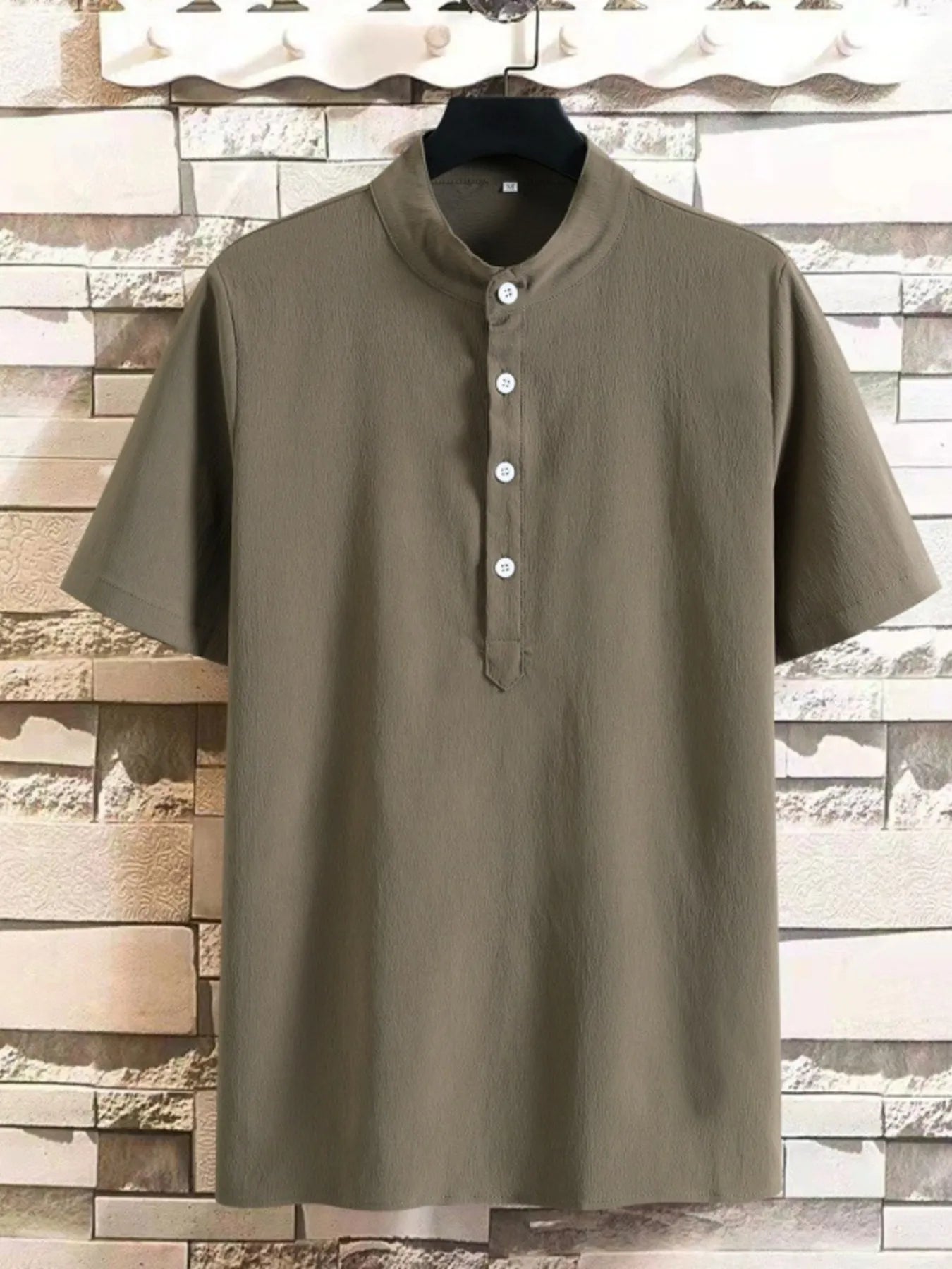 Men's Plus Size Button Detail Short Sleeve Blouse | Tampa Bay Discounts