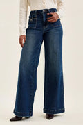 judy-blue-high-waist-lux-retro-wide-jeans-with-front-patch-tab-closure-dk-fade-indigo Image 1