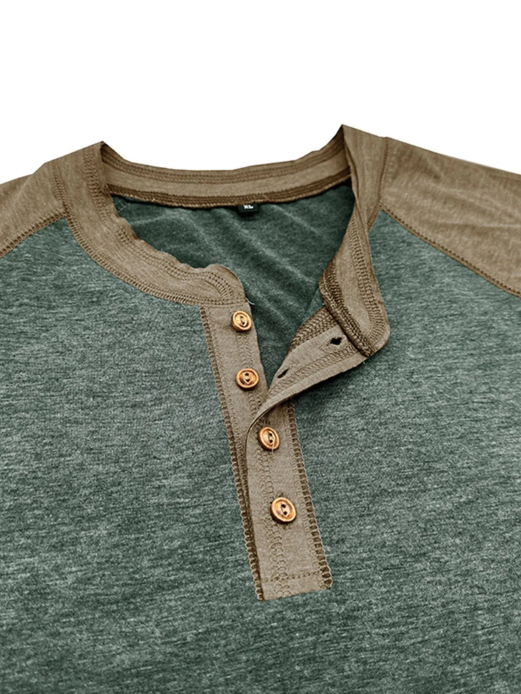Men's Raglan Henley Color Block T-Shirt | Tampa Bay Discounts