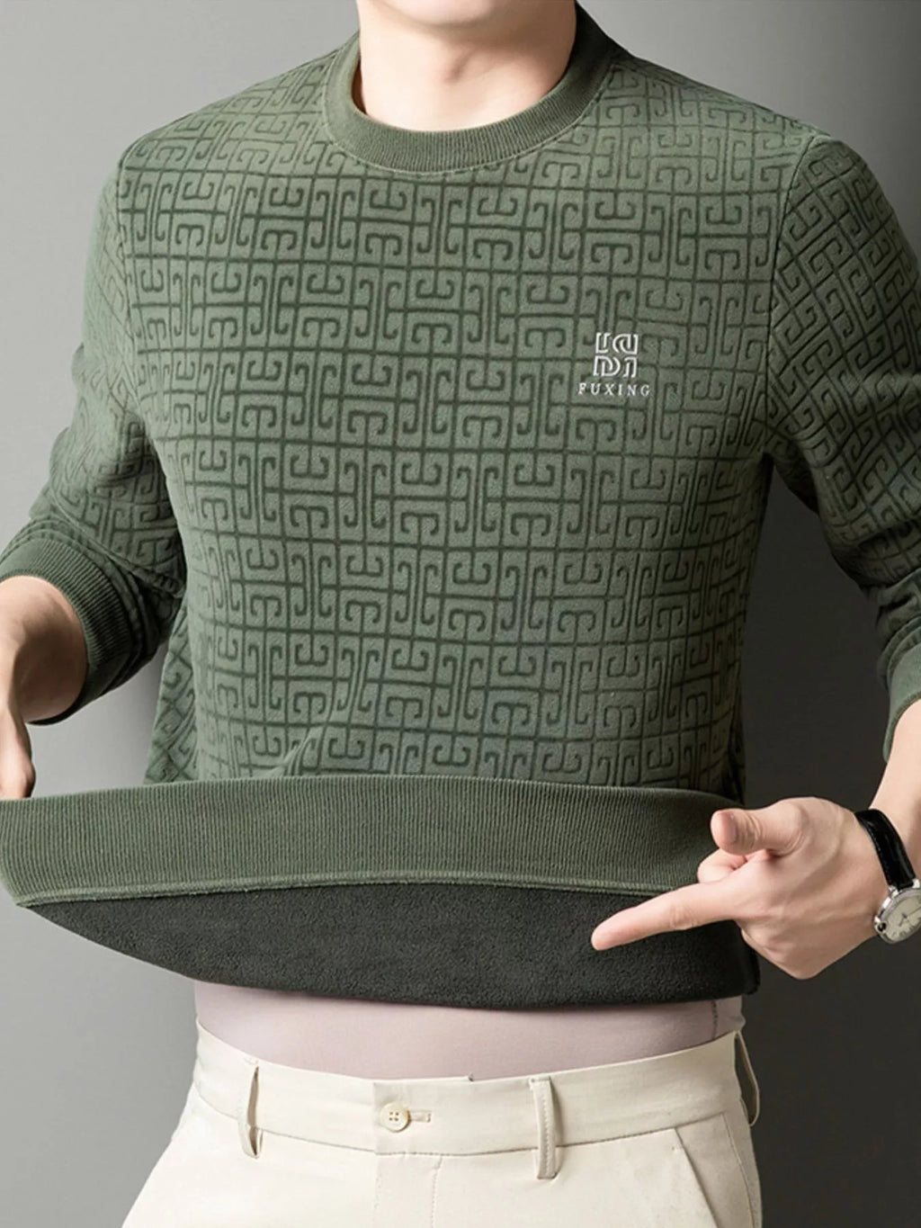 Men's Plus Size Long Sleeve Textured Casual Knit Top | Tampa Bay Discounts