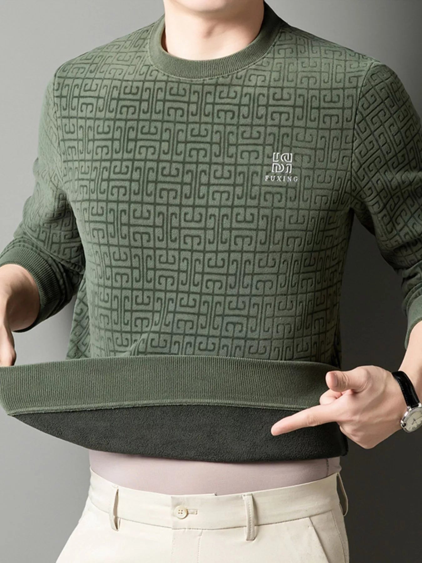 Men's Plus Size Long Sleeve Textured Casual Knit Top | Tampa Bay Discounts