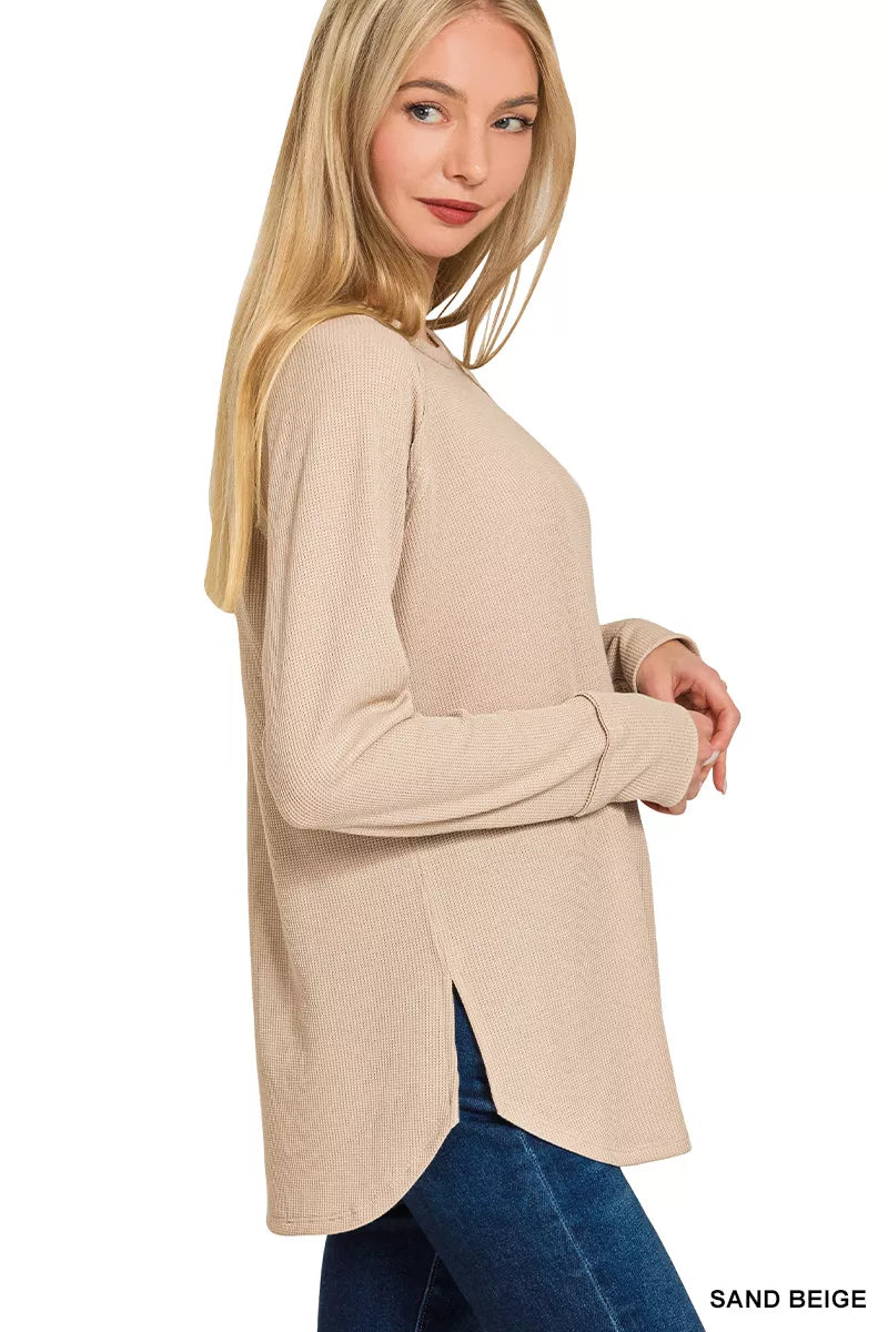 zenana-baby-waffle-long-sleeve-top-4 image 2