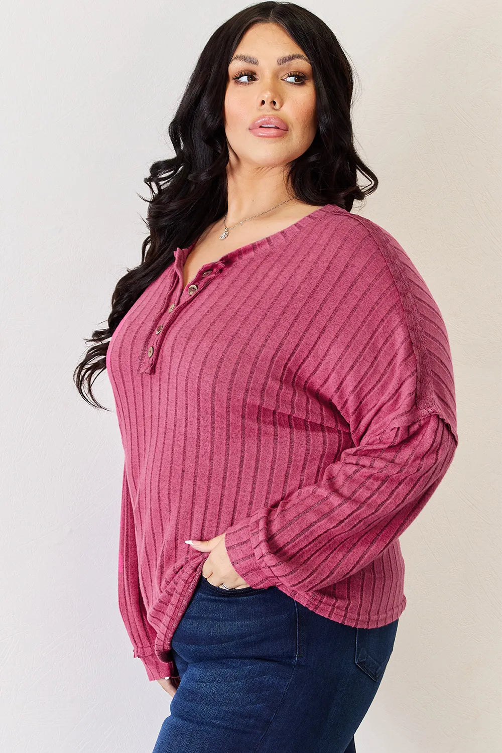 basic-bae-full-size-ribbed-half-button-long-sleeve-high-low-t-shirt image 21