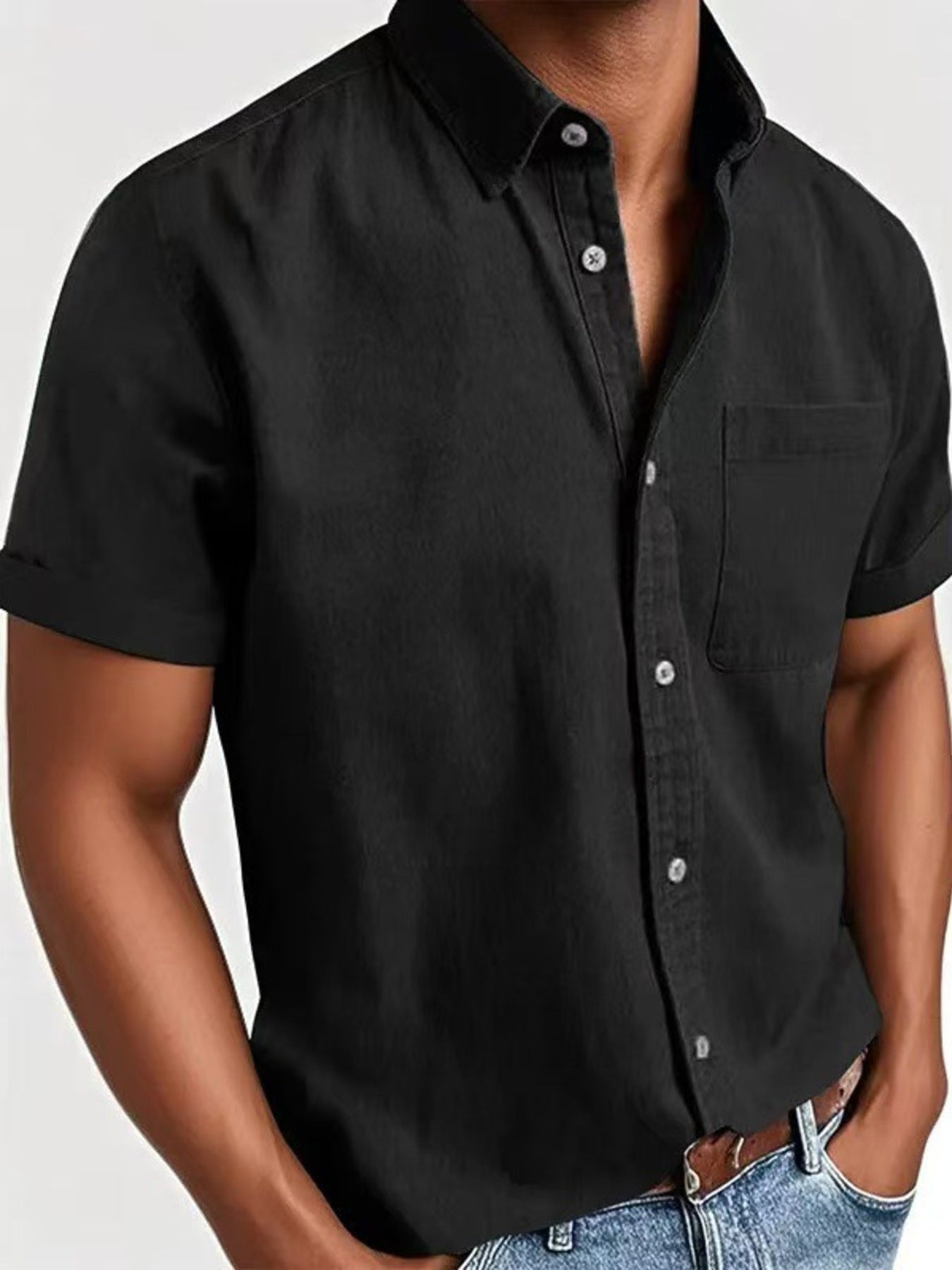 Men's Full Size Casual Short Sleeve Shirt Plus Size | Tampa Bay Discounts