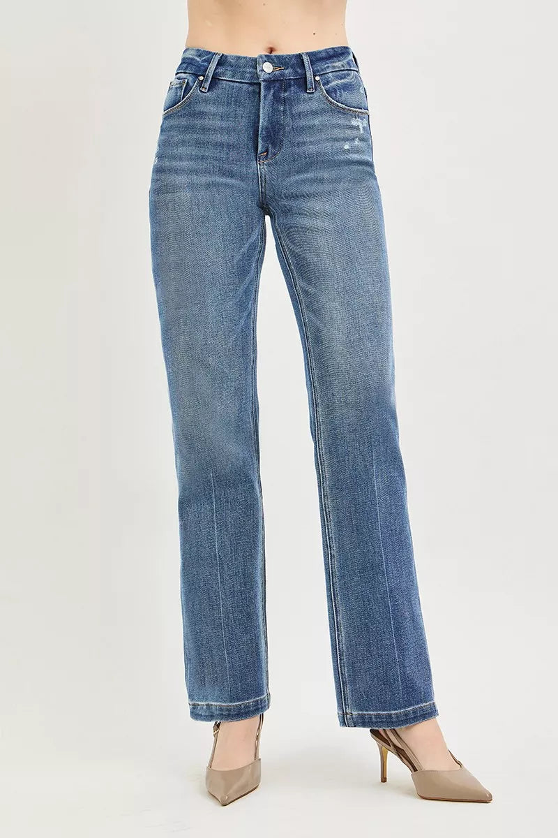 risen-tummy-control-4way-stretch-mid-rise-straight-crease-line Image 2