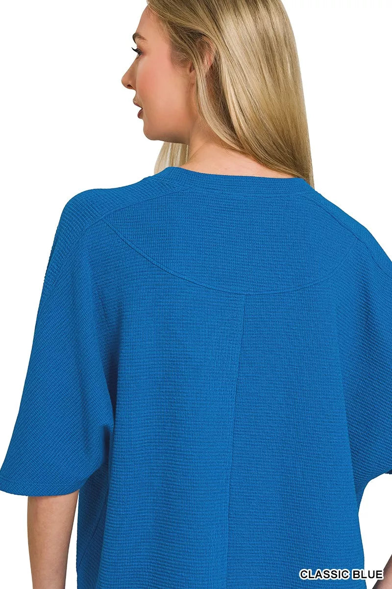 zenana-double-knit-short-sleeve-top image 3