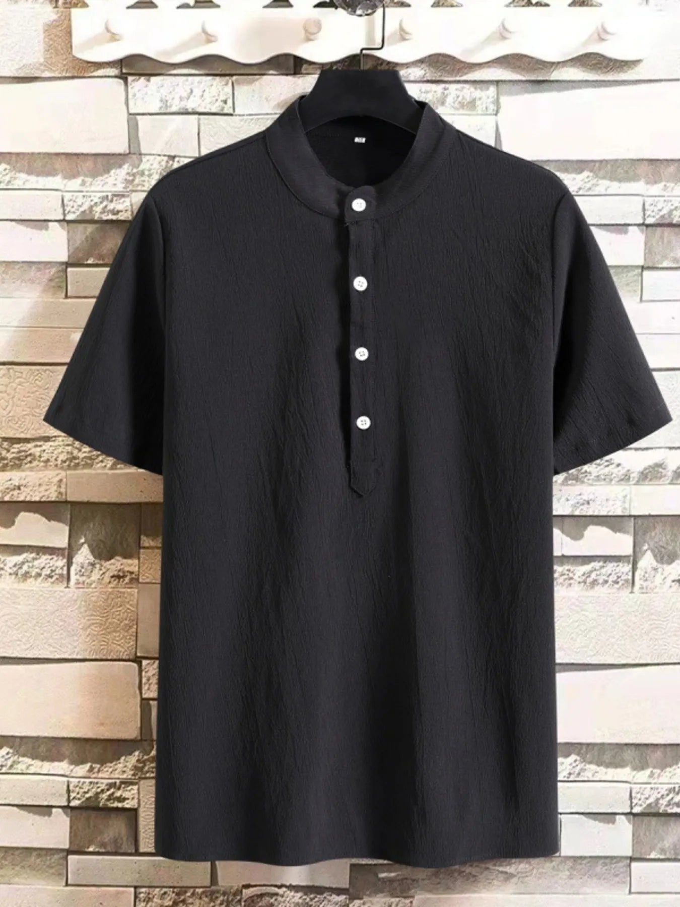 Men's Plus Size Button Detail Short Sleeve Blouse | Tampa Bay Discounts