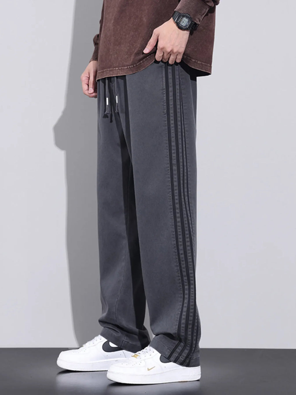 Men's Plus Size Casual Loose Fit Stripes Pants | Tampa Bay Discounts