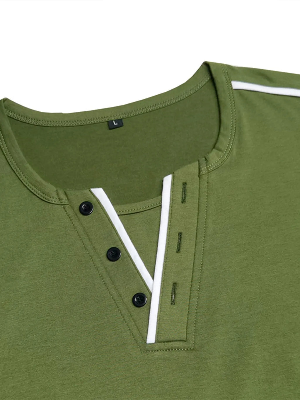 Men's Casual Henley Short Sleeve T-Shirt with Contrast Trim | Tampa Bay Discounts