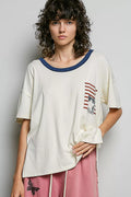 pol-american-flag-color-block-side-slit-cotton-top image 1