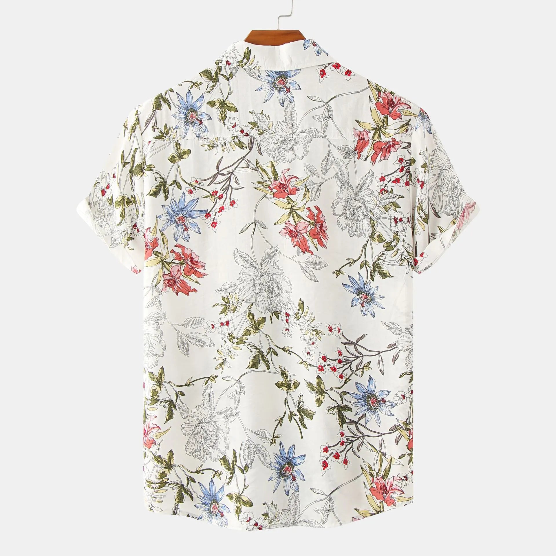 Men's Plus Size Floral Print Short Sleeve Button Down Casual Shirt | Tampa Bay Discounts