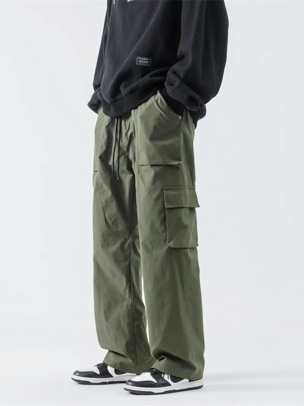 Men's Full Size Loose Fit Cargo Pants with Drawstring Plus Size | Tampa Bay Discounts