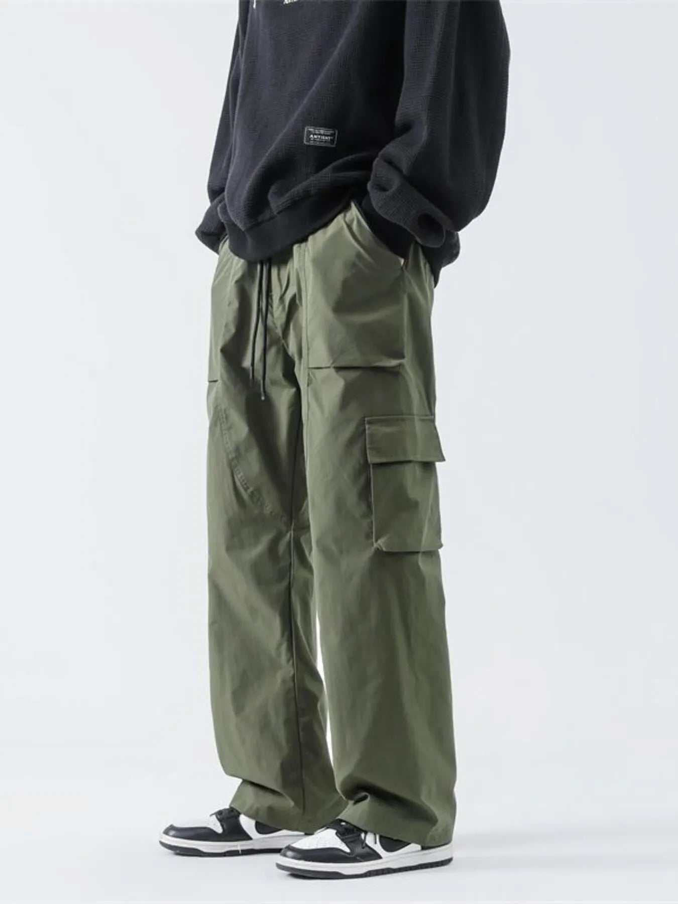 Men's Full Size Loose Fit Cargo Pants with Drawstring Plus Size | Tampa Bay Discounts