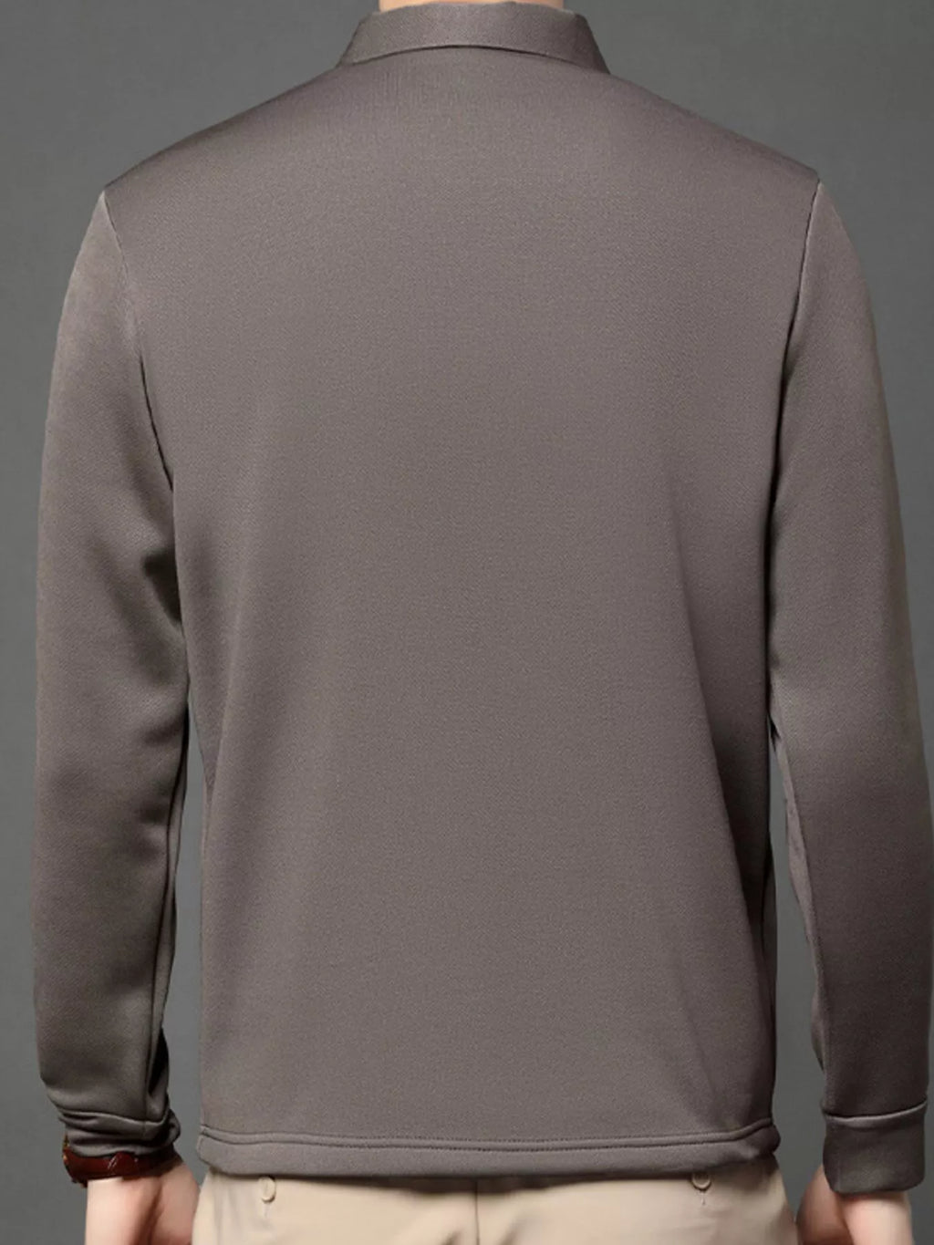 Men's Plus Size Button Detail Long Sleeve Polo | Tampa Bay Discounts