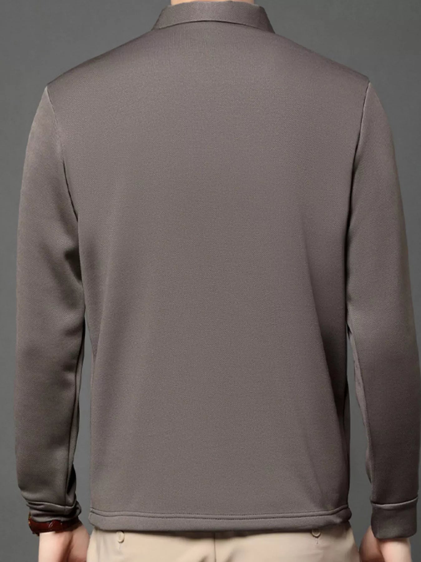 Men's Plus Size Button Detail Long Sleeve Polo | Tampa Bay Discounts
