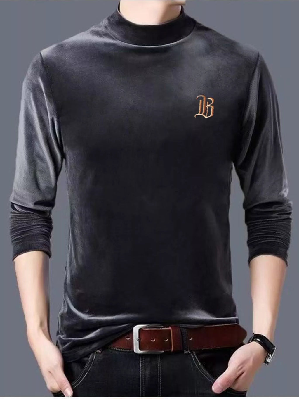 Men's Plus Size Mock Neck Long Sleeve Top | Tampa Bay Discounts