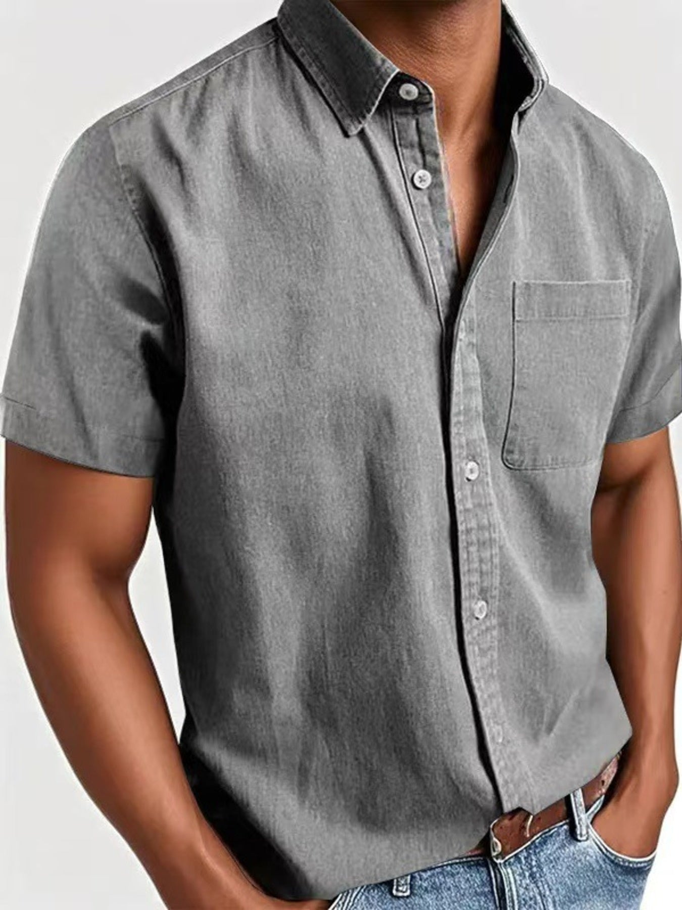 Men's Full Size Casual Short Sleeve Shirt Plus Size | Tampa Bay Discounts