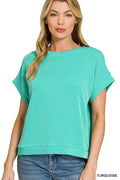 zenana-raised-rib-cap-sleeve-top-1 image 1