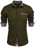 Men's Plaid Collared Neck Long Sleeve Shirt | Tampa Bay Discounts