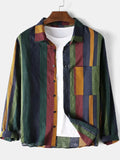 Men's Plus Size Striped Button Up Long Sleeve Shirt | Tampa Bay Discounts